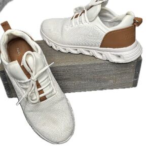Nautica Chiatica Lace up Jogger White Mesh Brown Accents Sz 9.5